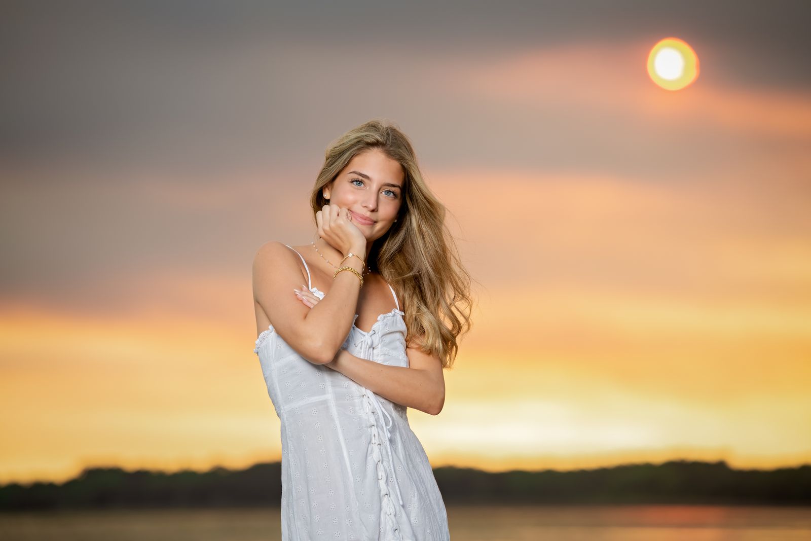 Sunset portrait on the Lake Jackson shoreline at Millers Landing